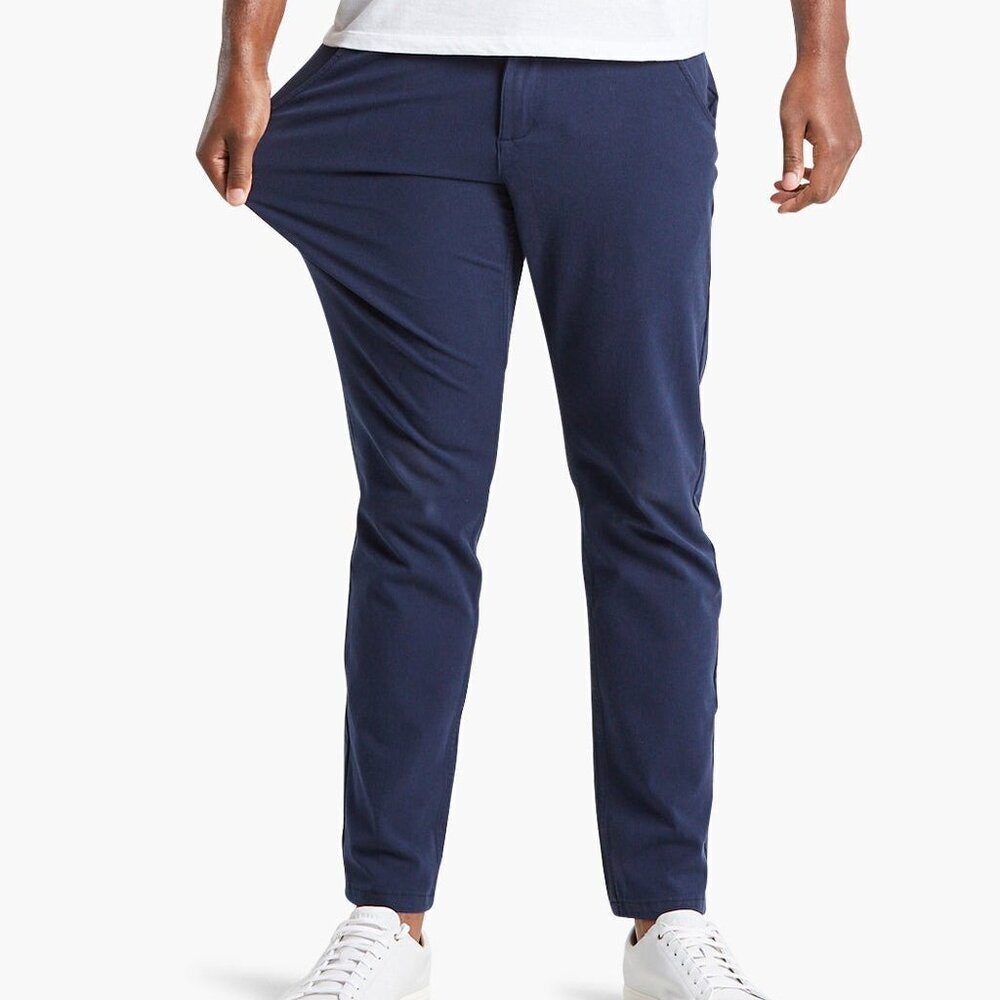 Mugsy Morgans Chino Pant Mens 38x29 Blue Flat Front Stretch Casual NO SIZE TAG